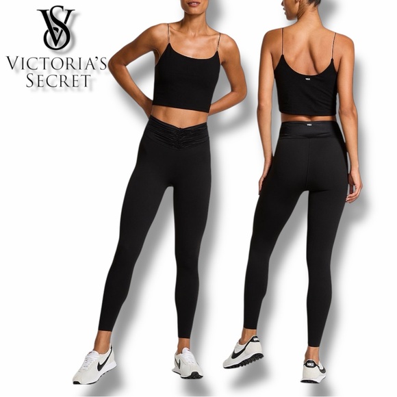 Victoria's Secret VSX Elevate™ Tuxedo Shine Leggings in the Size X-Large/Black
